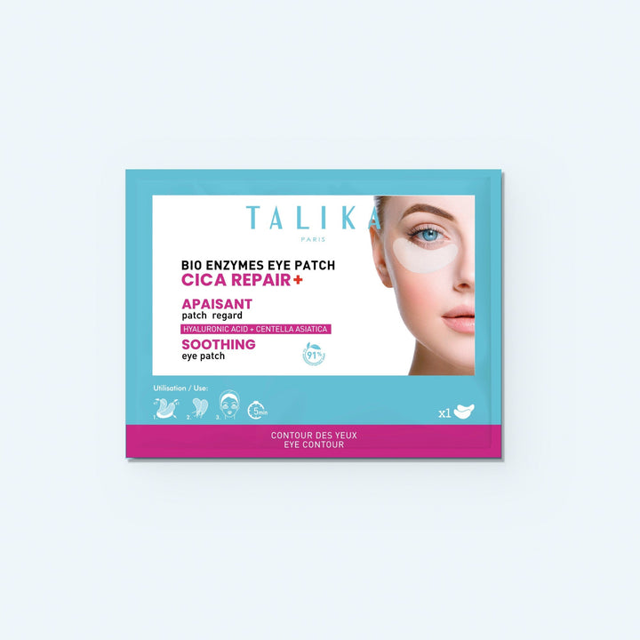 Talika Bio Enzymes Eye Patch Cica Repair+ Soothing, single-use biocellulose eye patch sachet